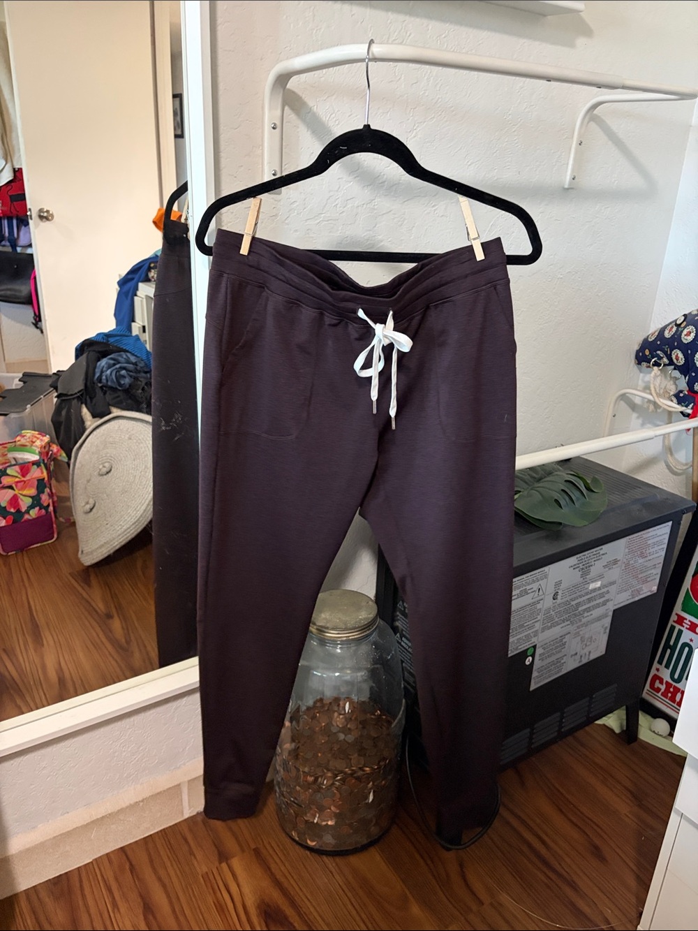 Womens Zyia unwind Jogger Pants - brownish maroonish color.